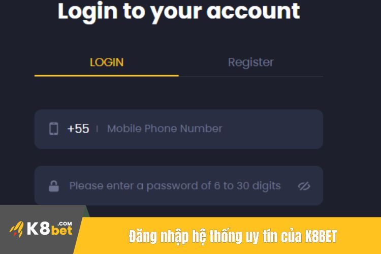 Đăng nhập hệ thống uy tín của K8BET